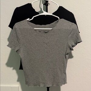 Bundle of 2 - Stretchy  Gray and Black Women's Tops